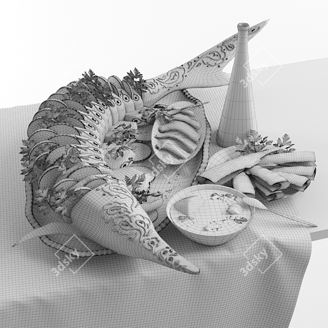 Savory Sturgeon Delight 3D model image 3