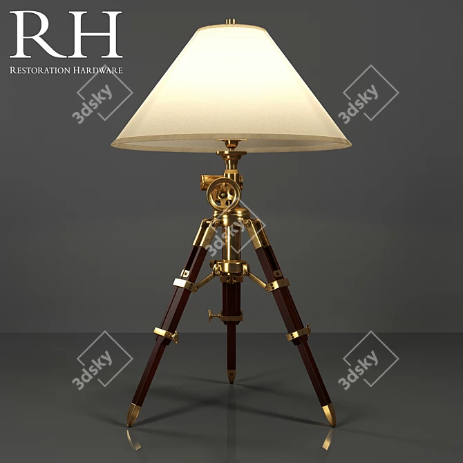 Royal Marine Tripod Table Lamp 3D model image 1