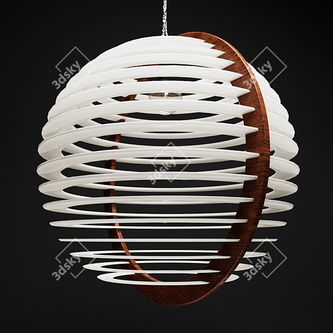 Elegant Circle Pendant Lamp 3D model image 1