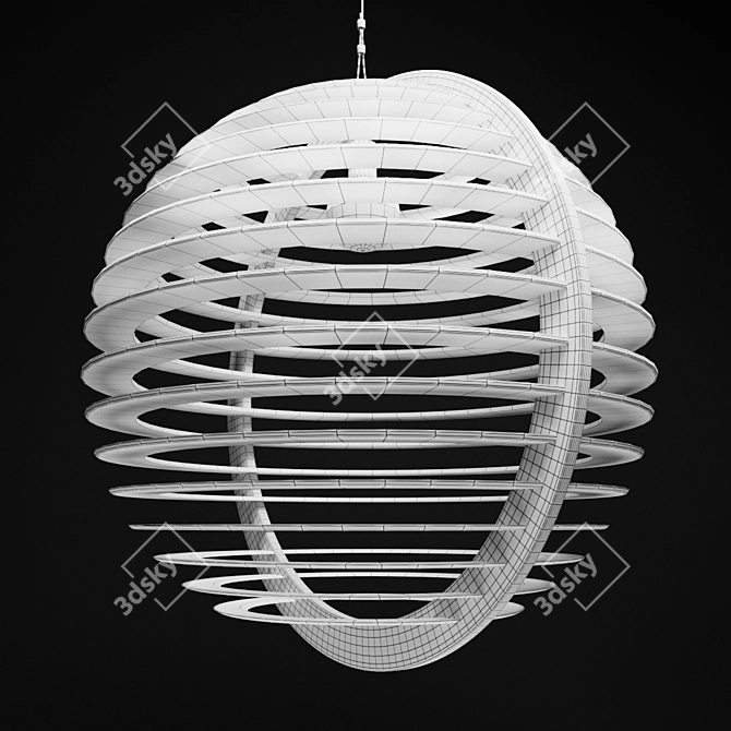 Elegant Circle Pendant Lamp 3D model image 2