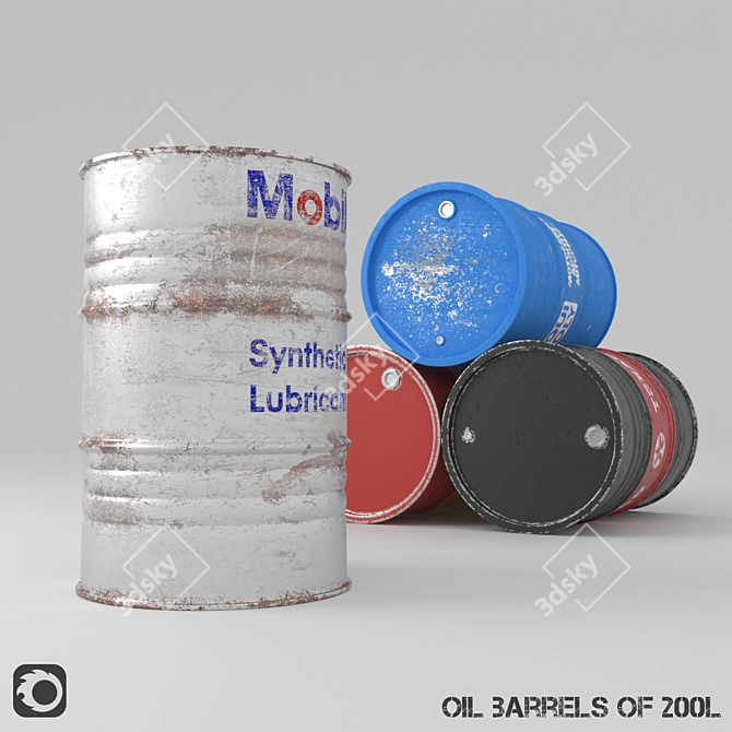 Premium Oil Barrels - High-Quality & Dependable 3D model image 1