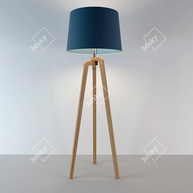 Modern Metal Standing Lamp 3D model image 1