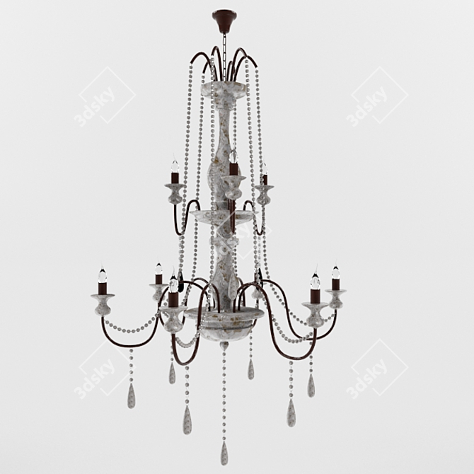 Marble Elegance Chandelier 3D model image 1