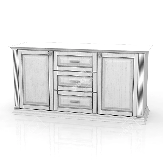 Classic Ivory 6-Drawer Dresser 3D model image 1