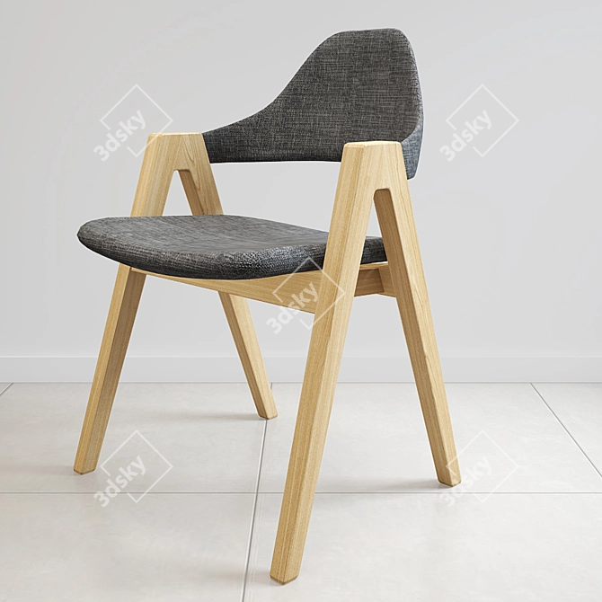 Scandi Chic Dining Chair 3D model image 1