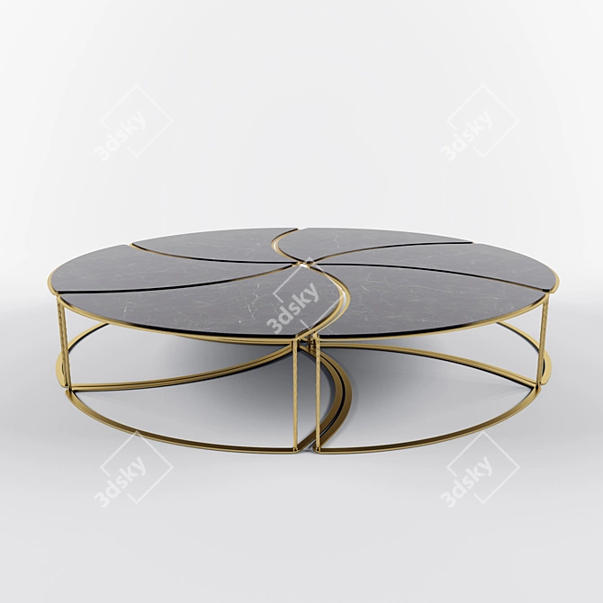 Orion Modular Brass Coffee Table 3D model image 1