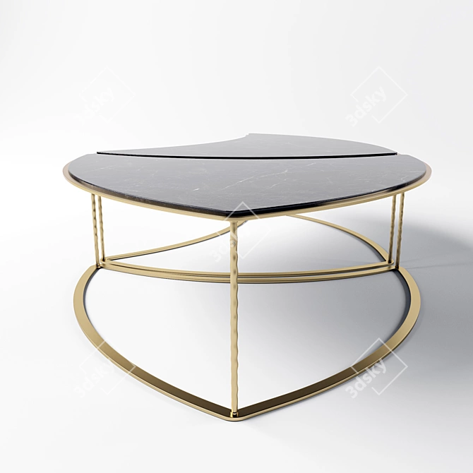Orion Modular Brass Coffee Table 3D model image 2