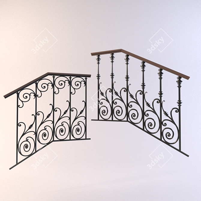 Universal Staircase Railings 3D model image 1