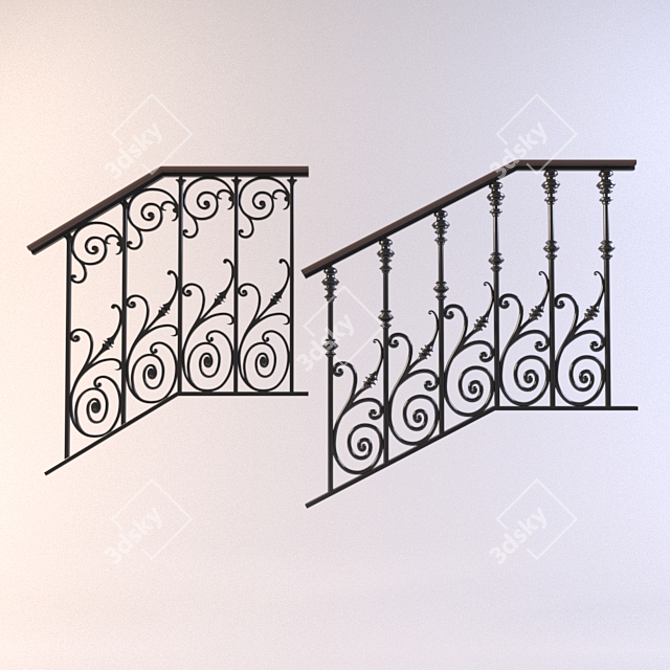 Universal Staircase Railings 3D model image 2