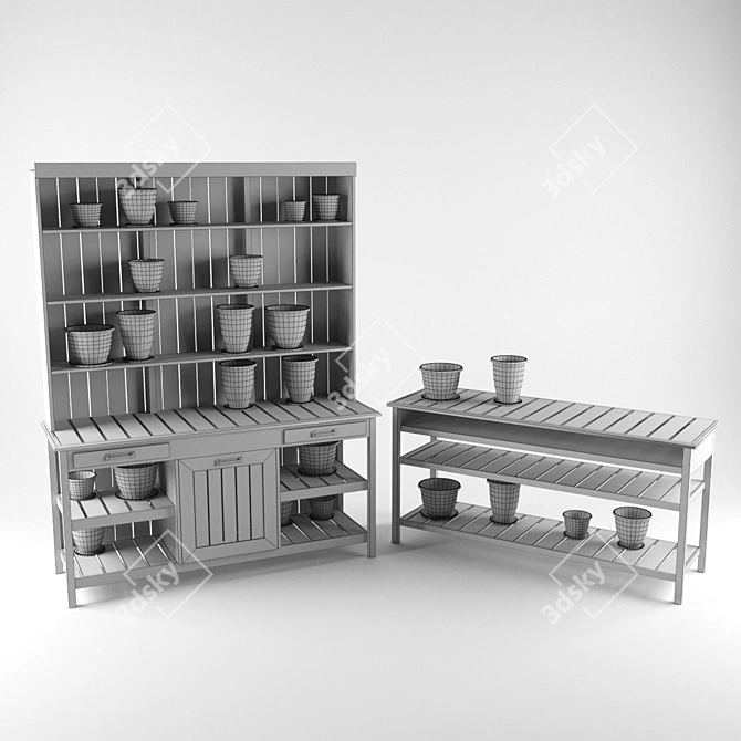 Elegant Buffet with Sleek Curbstone 3D model image 2