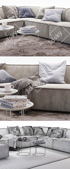 Modern BoConcept Carmo 7 - Stylish Corner Sofa, Complete Set 3D model image 3
