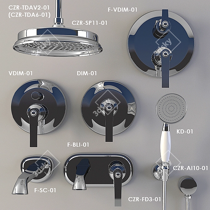 Cezares Liberty Built-in Sanitary Ware Set 3D model image 2