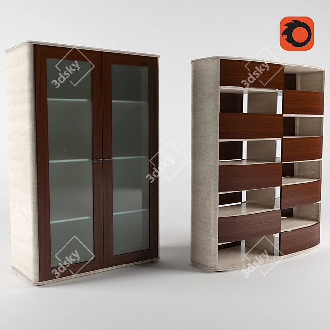 Dividing Office Cabinet - Elegant Space Organizer 3D model image 1