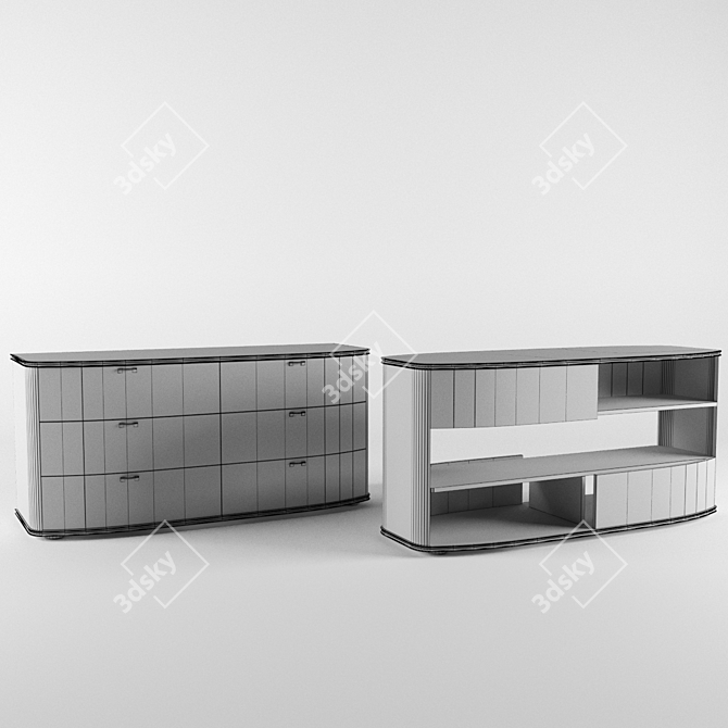 Modern Cabinet Chest of Drawers 3D model image 2