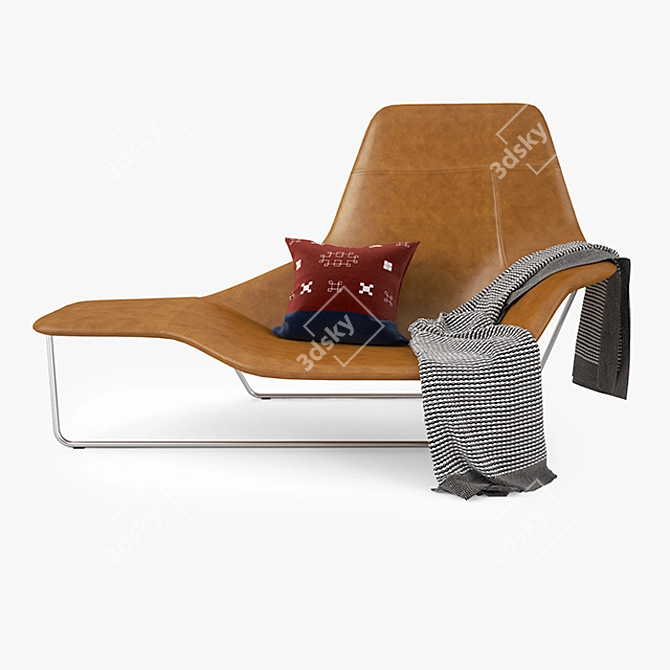 Zanotta Lama Lounge Chair: Stylish Comfort 3D model image 1