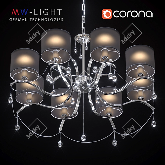 Elegant Crystal Chandelier: Federica 3D model image 3