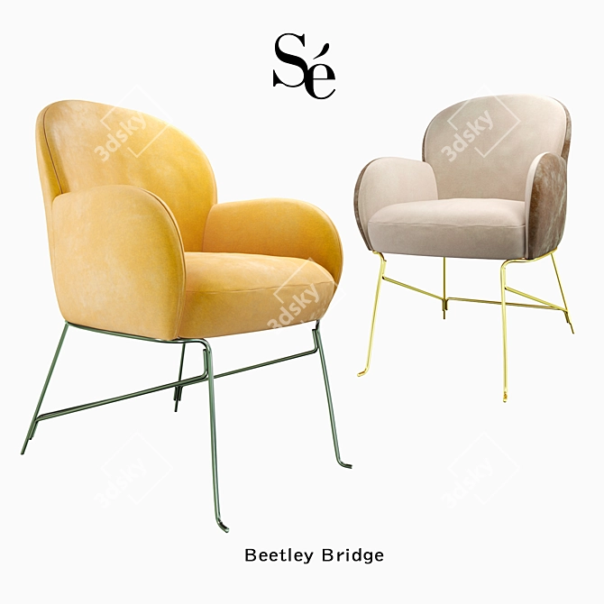 Beetley Bridge: Sleek Metal Legs 3D model image 1
