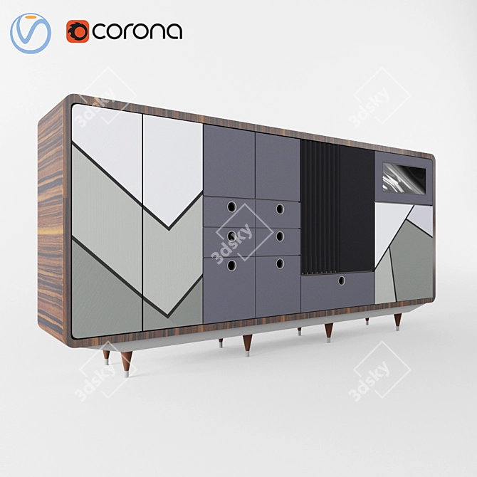 Customizable Curbstone & Chest of Drawers 3D model image 2