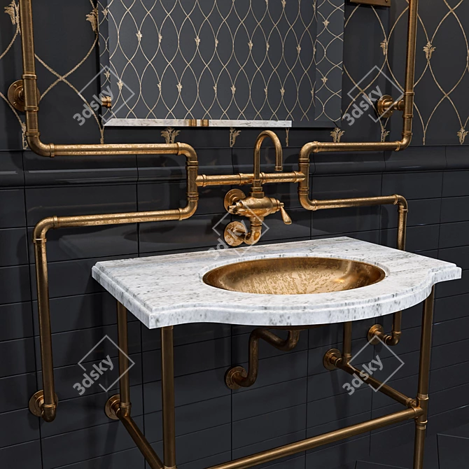 Industrial Loft Bathroom Sink 3D model image 2