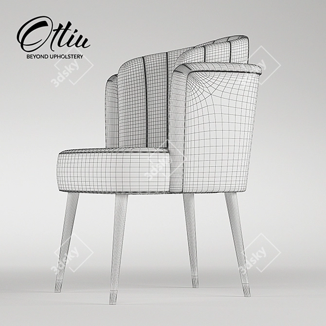 Anita Velvet Dining Chair: Mid-Century Elegance 3D model image 3