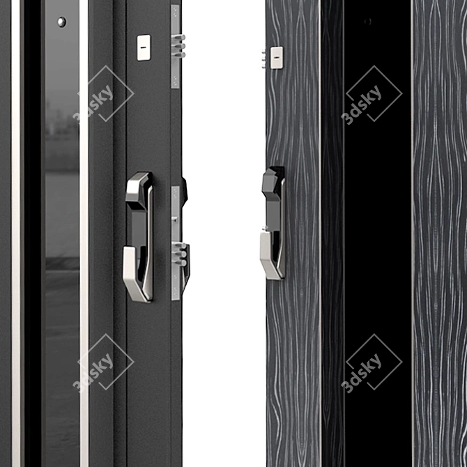 Stylish Munich Steel Door 3D model image 2