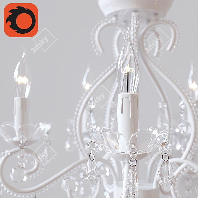 Lydia Flushmount Kids Chandelier 3D model image 2