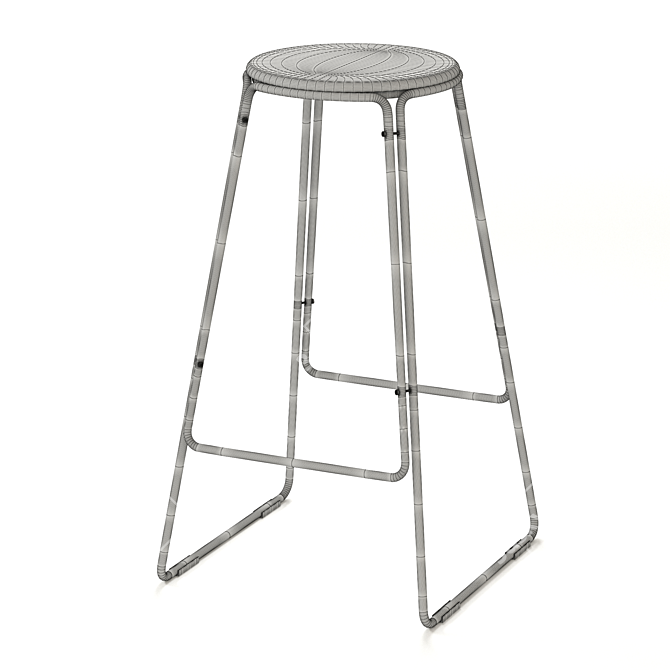 Sleek Smed Stool: Brass, Black, Mint & White 3D model image 2