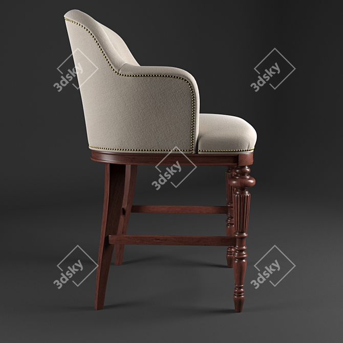 Boswell Swivel Bar Stool: Elegant Seating Solution | Frontgate 3D model image 2