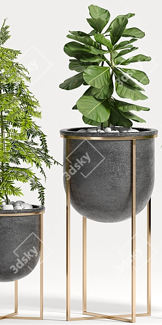 Greenery Delight Planter Set 3D model image 2