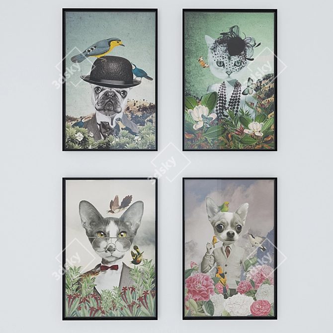 Whimsical Wildlife Prints 3D model image 1