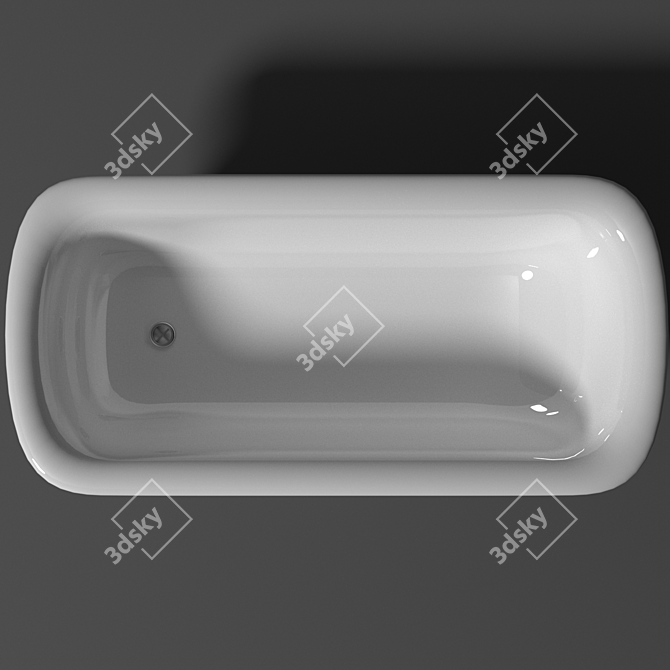 Elegant Enamelled Bathtub 3D model image 2