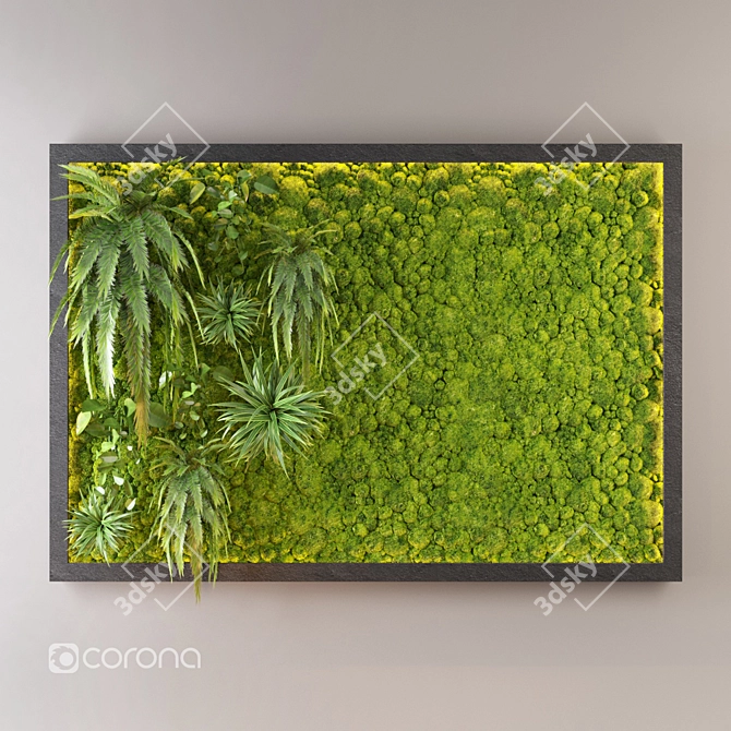 Mossy Wall: Natural Greenery 3D model image 1