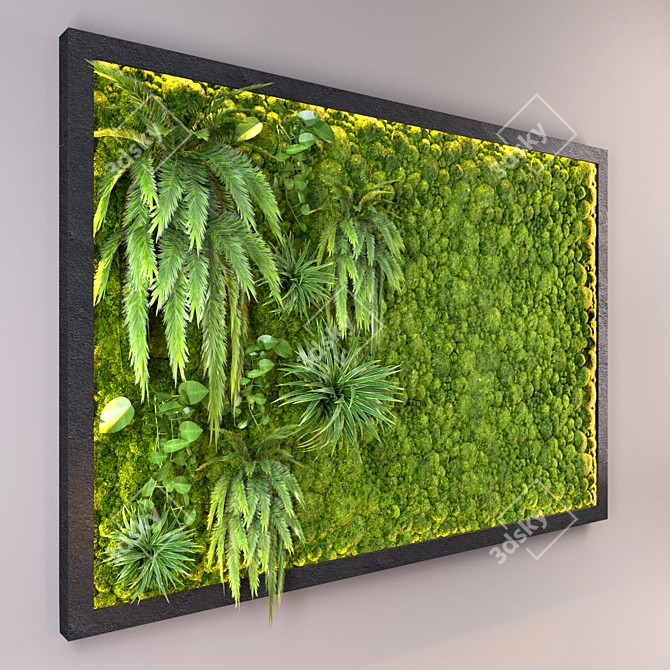 Mossy Wall: Natural Greenery 3D model image 2