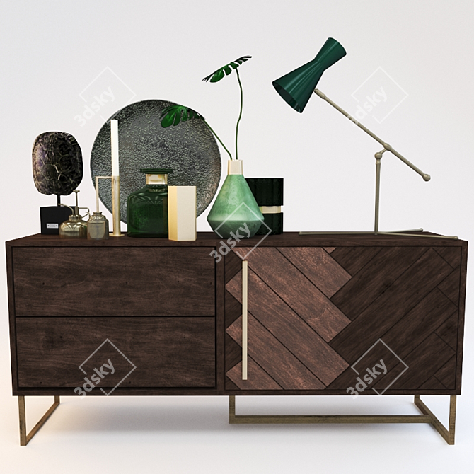 Title: Decorative Set Chest of Drawers 3D model image 1