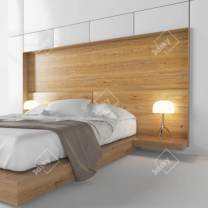 Sleek Bed Design in 3dsMax 3D model image 3