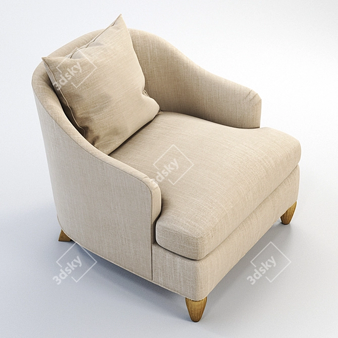Elegant Soiree Chair by Barbara Barry 3D model image 2