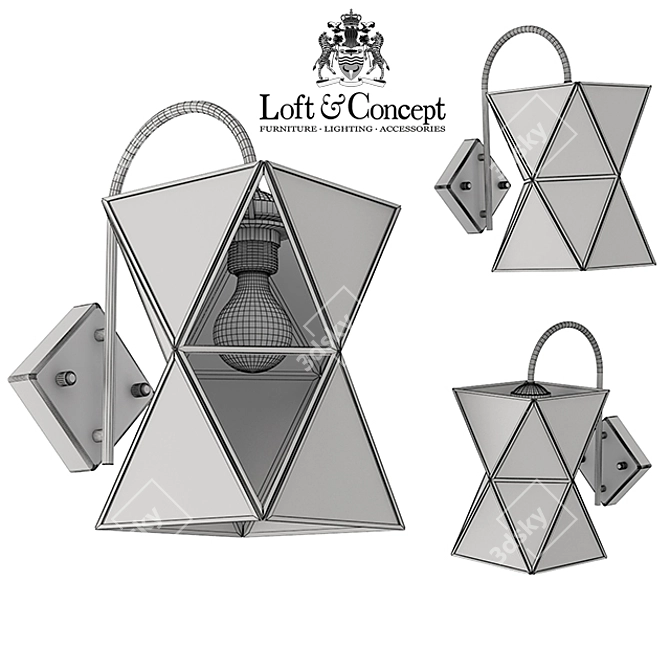 PolyPyramid Glass Bra Cognac Luster 3D model image 3