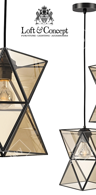 Cognac Glass PolyPyramid Chandelier 3D model image 2