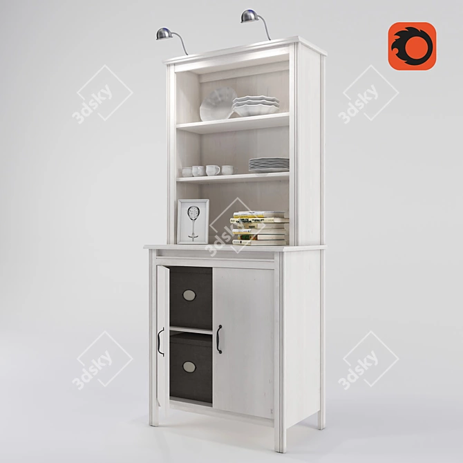 BRUSALI High Cabinet with LED Lighting 3D model image 1