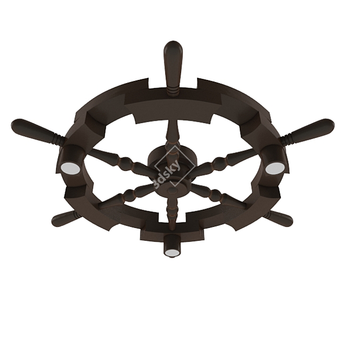 Modern Hand Wheel Chandelier: 3-Lamp LED Ceiling Light 3D model image 1