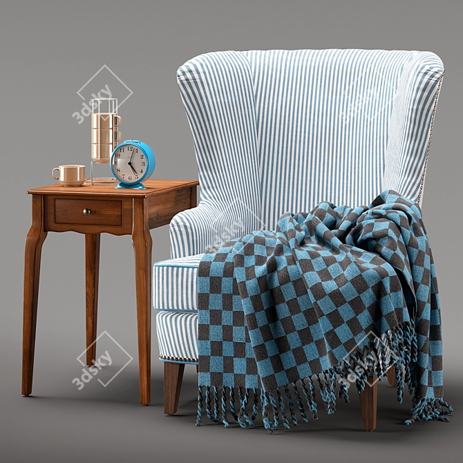 Daggett Lounge Chair & End Table 3D model image 1