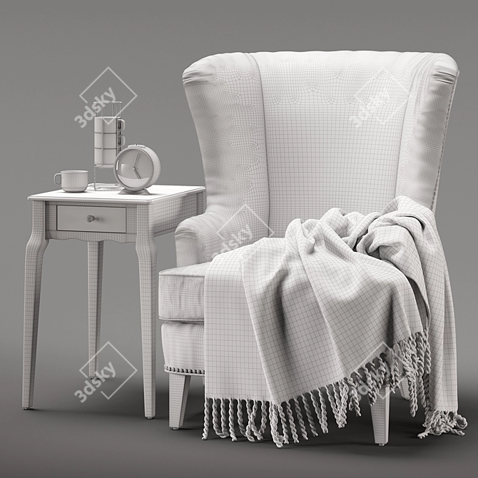 Daggett Lounge Chair & End Table 3D model image 3