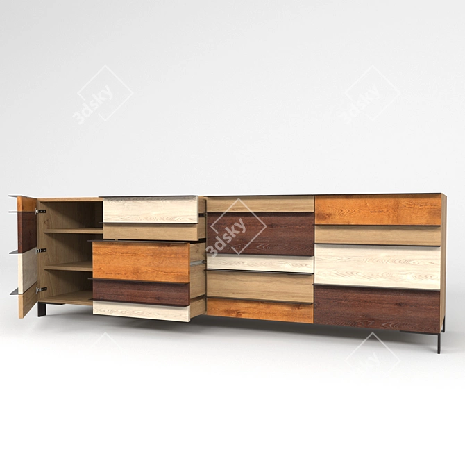 Colors Bois Sideboard: Modern Oak Design 3D model image 2