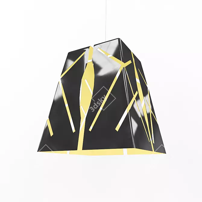 Sleek Modern Black Pendant Light 3D model image 1