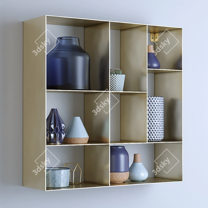 Scandinavian Blue Decor Set 3D model image 2