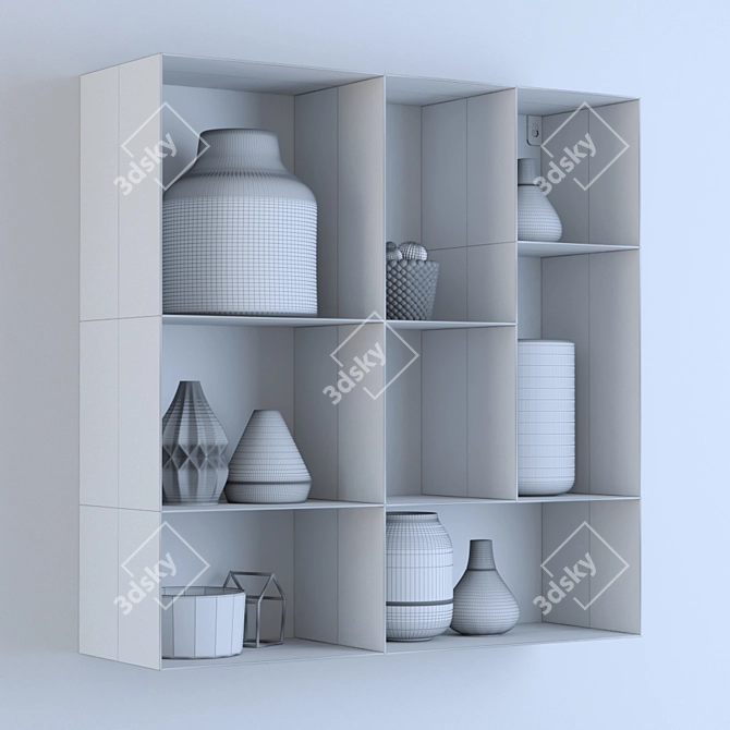 Scandinavian Blue Decor Set 3D model image 3