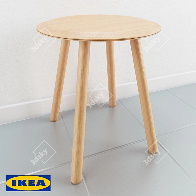 Sleek Beechwood Stool: IKEA PS 2017 3D model image 1