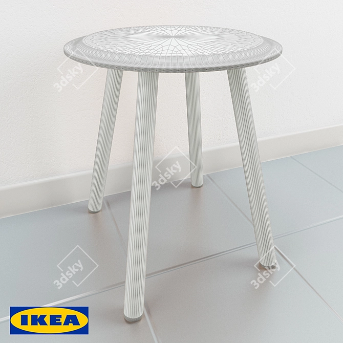 Sleek Beechwood Stool: IKEA PS 2017 3D model image 2