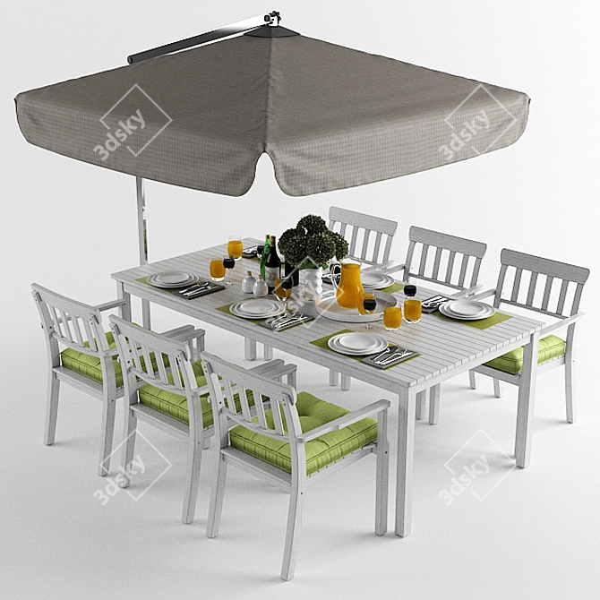  Angso Outdoor Dining Set 3D model image 1