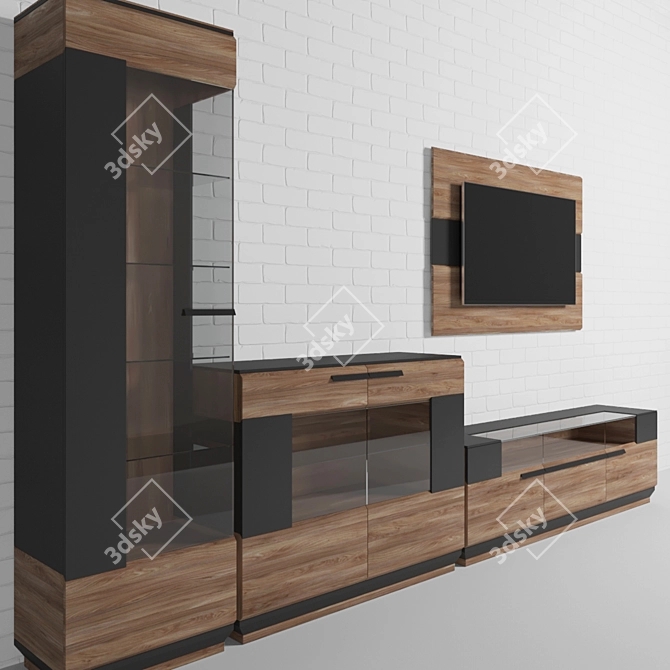 NIZZA Set: Buffet, Sideboard, TV Shelf 3D model image 1